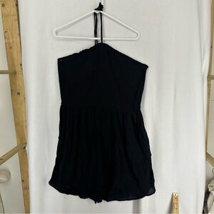 NWT Wild Fable Neck Tie Romper Womens XXL Black